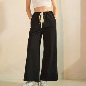 Lace Wide Leg Joggers